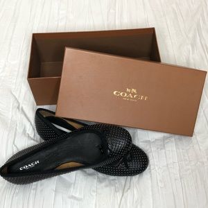 Coach Lara Studded Black Flats